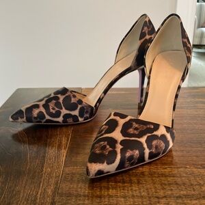 JCrew Elsie D’Orsay in Leopard Satin
